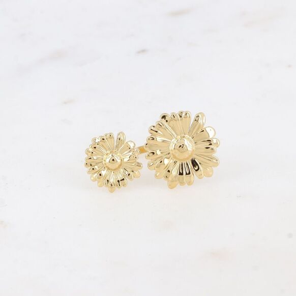 Bague ouverte Sia - double fleur