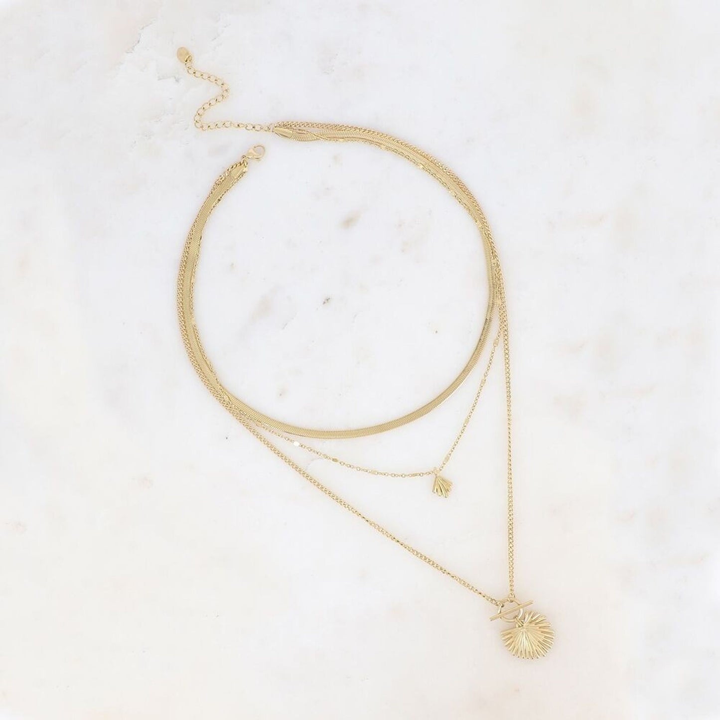 Collier Alma multirangs - feuillage et feuille de palmier