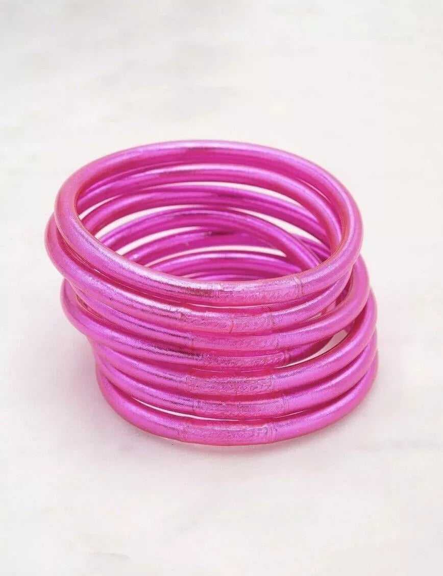Jonc Bouddhiste épais - Fuchsia