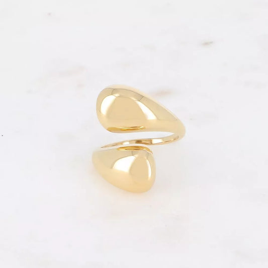 Bague ouverte - formes bombées entrelacées